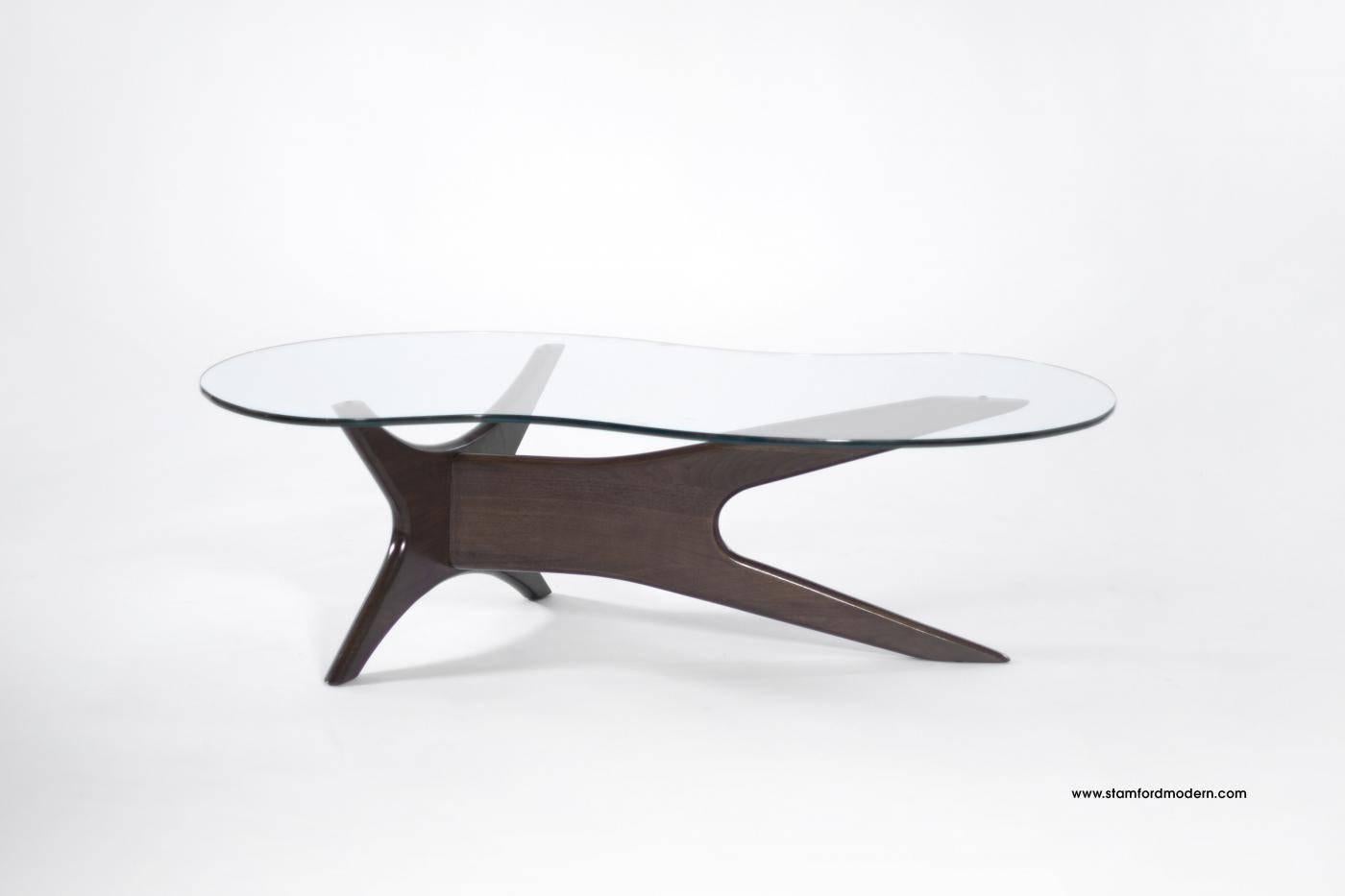 Mid-Century Modern Asymmetrical Walnut Cocktail Table by Adrian Pearsall