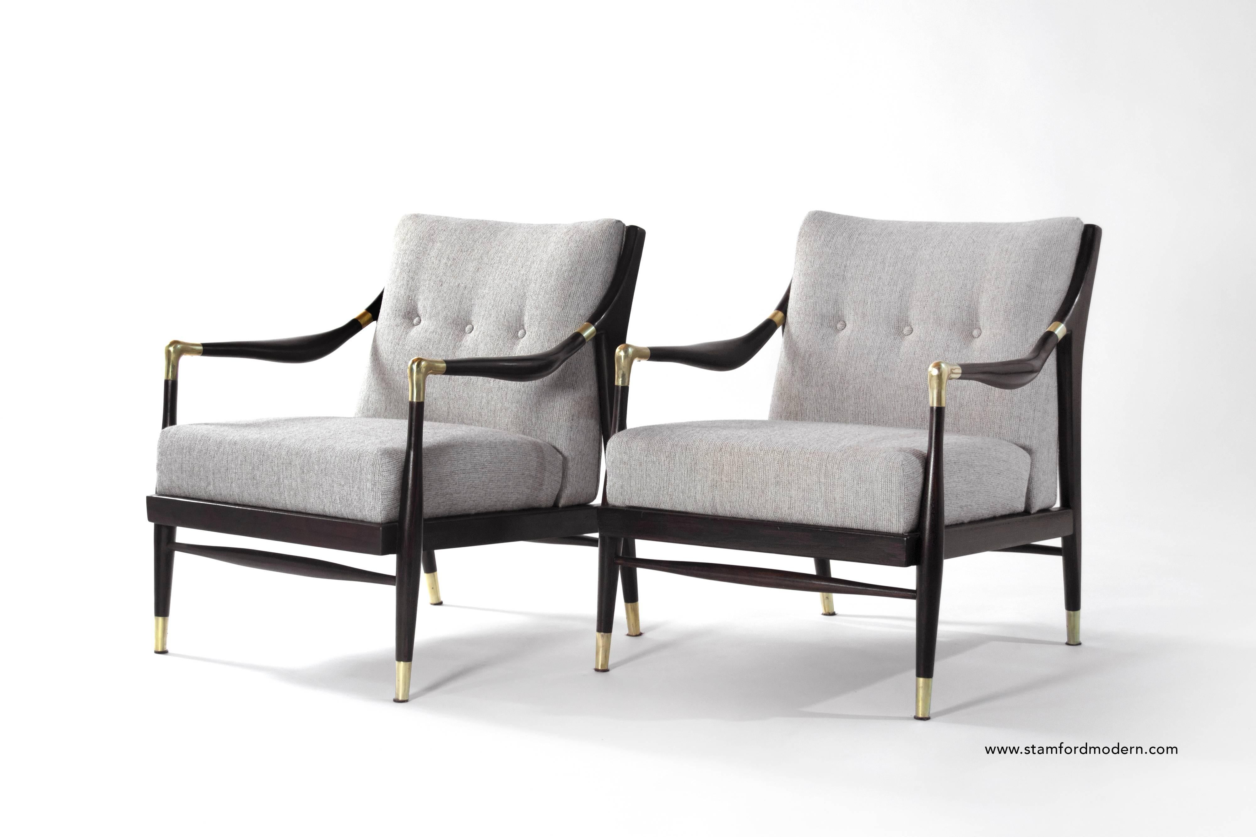 20th Century Pair of Sculptural Lounge Chairs in the Manner of Gio Ponti