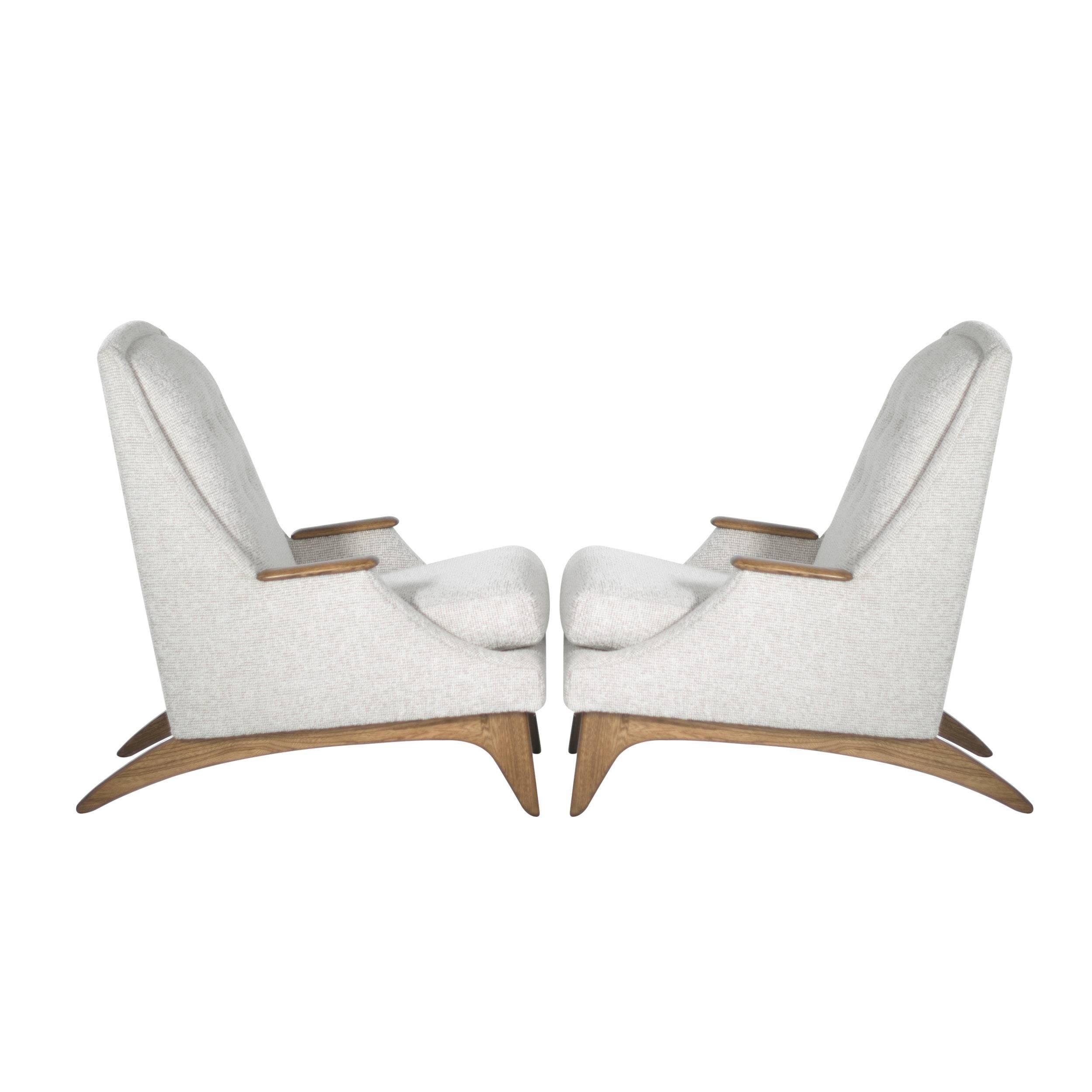 Sculptural Highback Lounge Chairs by Adrian Pearsall