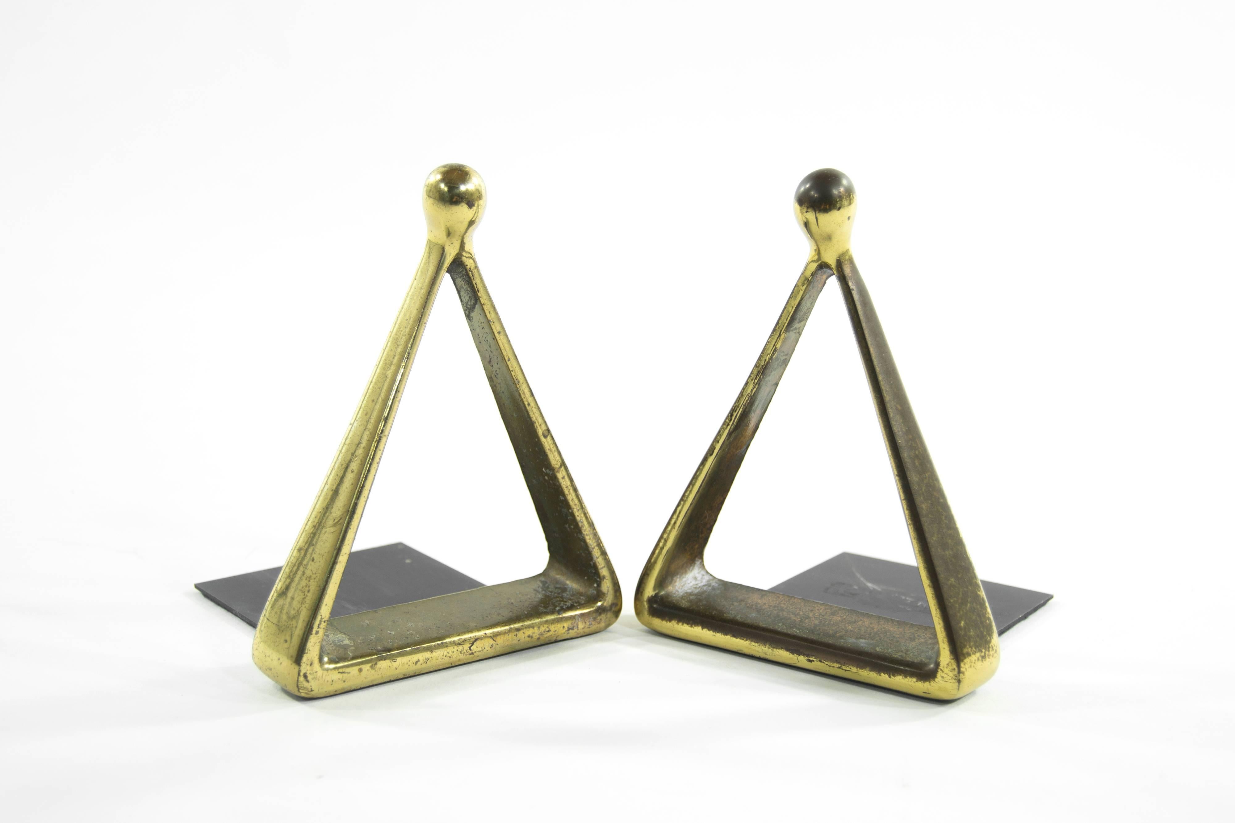 American Pair of Triangular Bookends by Ben Seibel for Jenfred Ware, 1950s