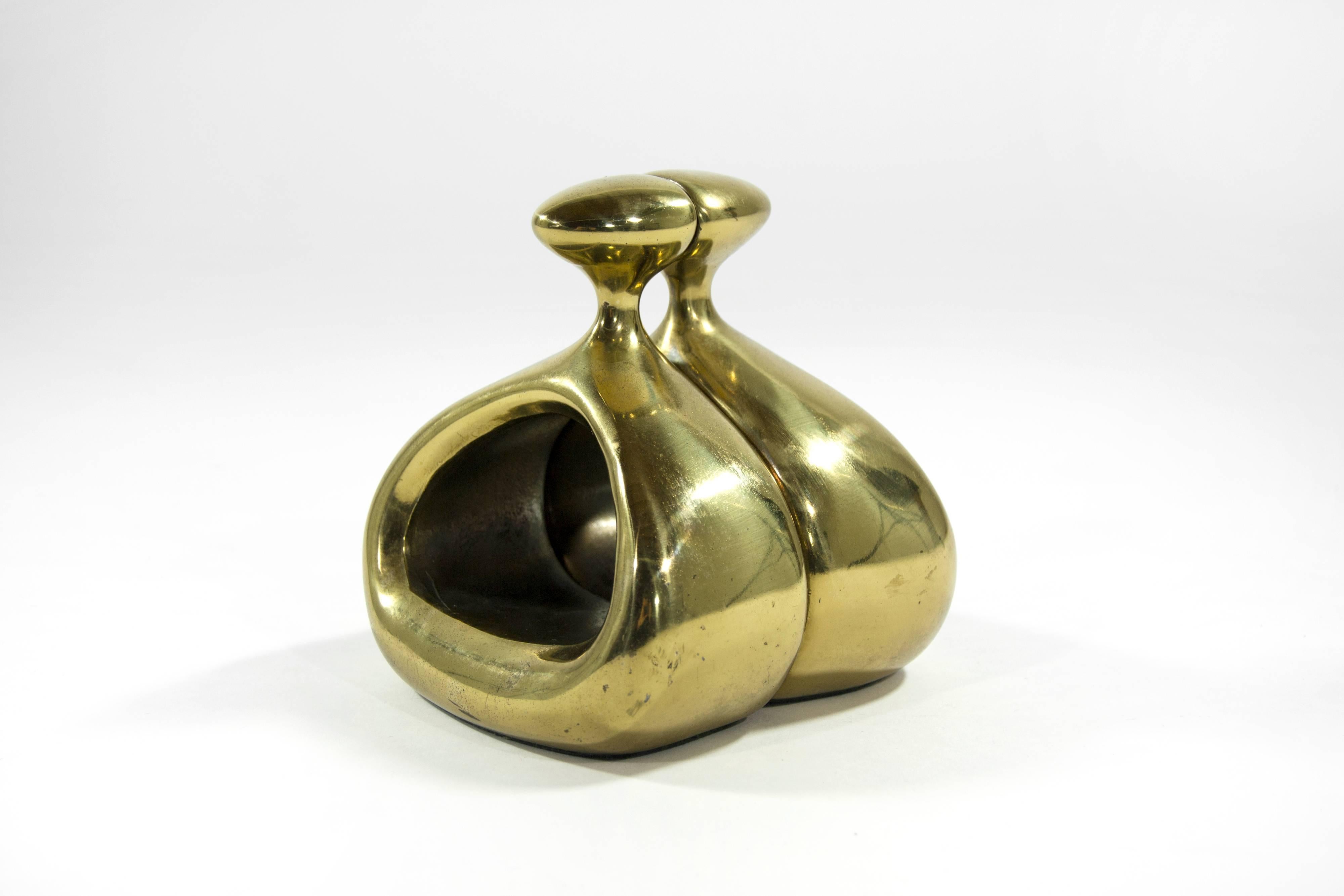 20th Century Ben Seibel for Jenfred Ware Brass Stirrup Bookends