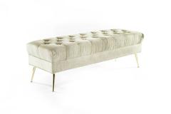 Modernist Tufted Velvet Bench