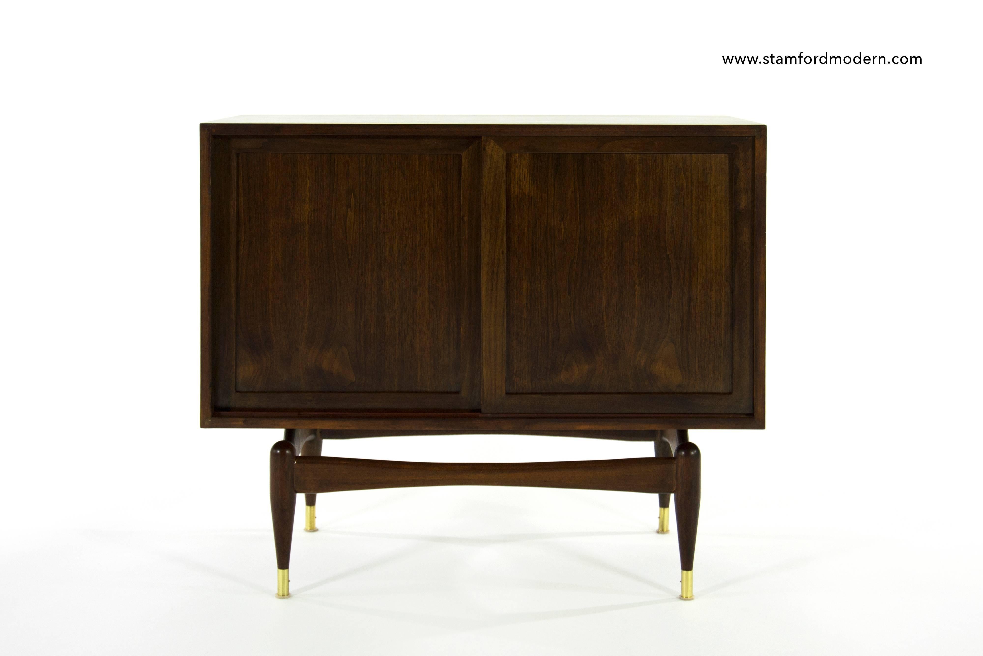 American Sculptural Walnut Cabinet in the Style of Vladimir Kagan