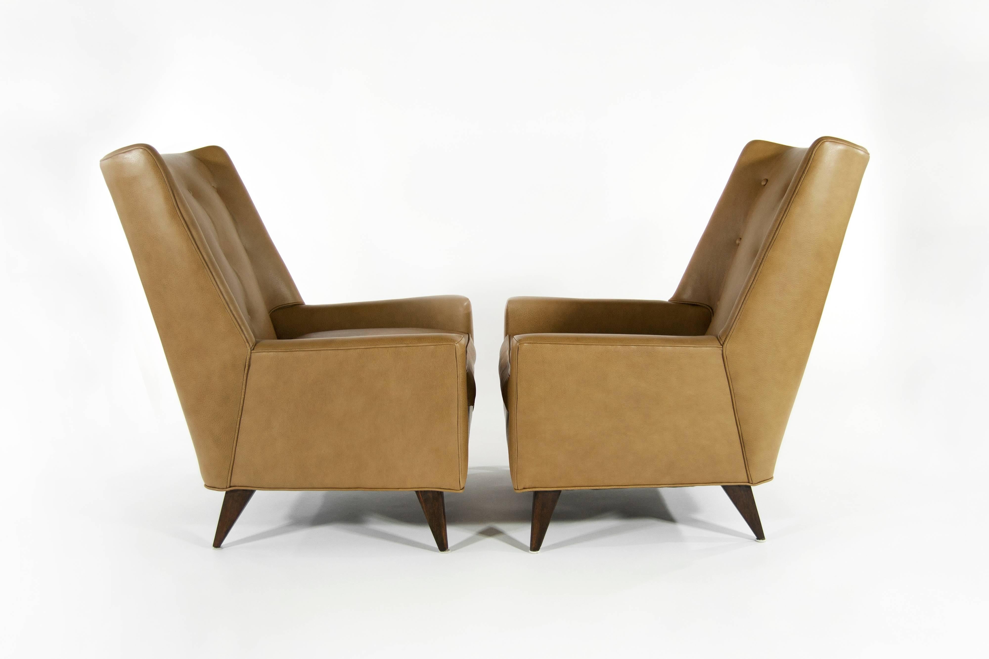 American Early Highback Lounge Chairs by Harvey Probber