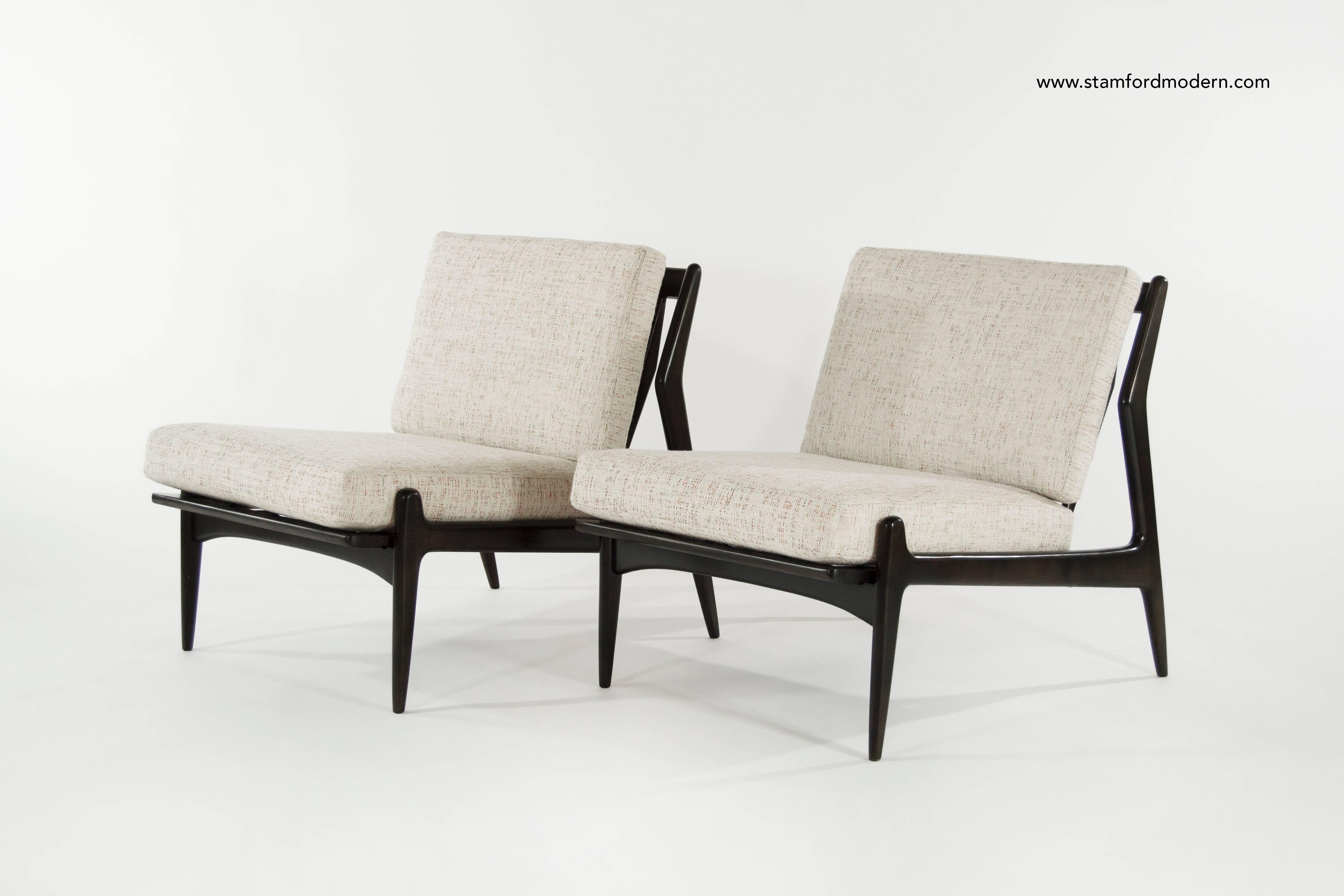 Twill Scandinavian Modern Lounge Chairs by Poul Jensen for Selig