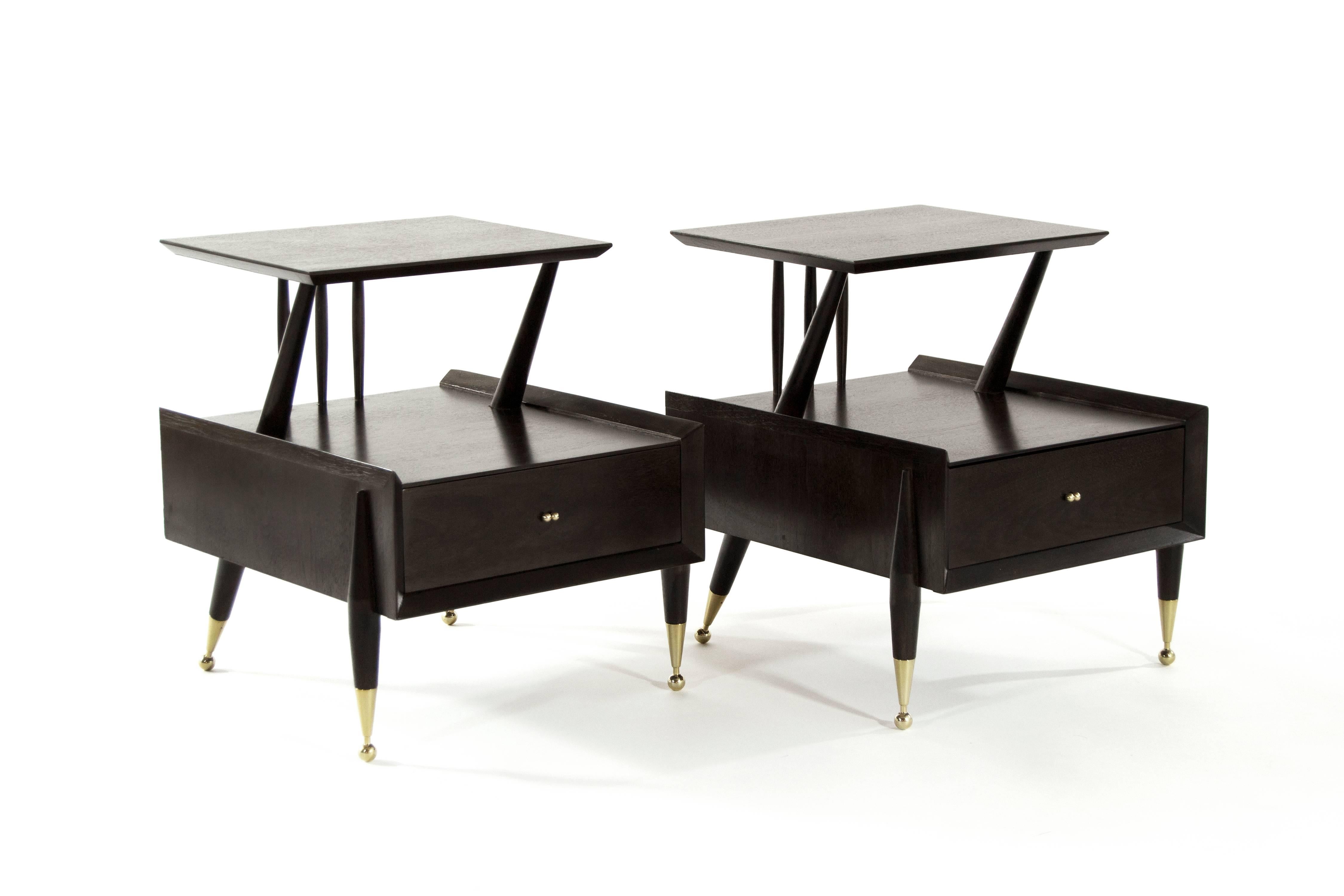 American Pair of End Tables by Kent Coffey, 1950s