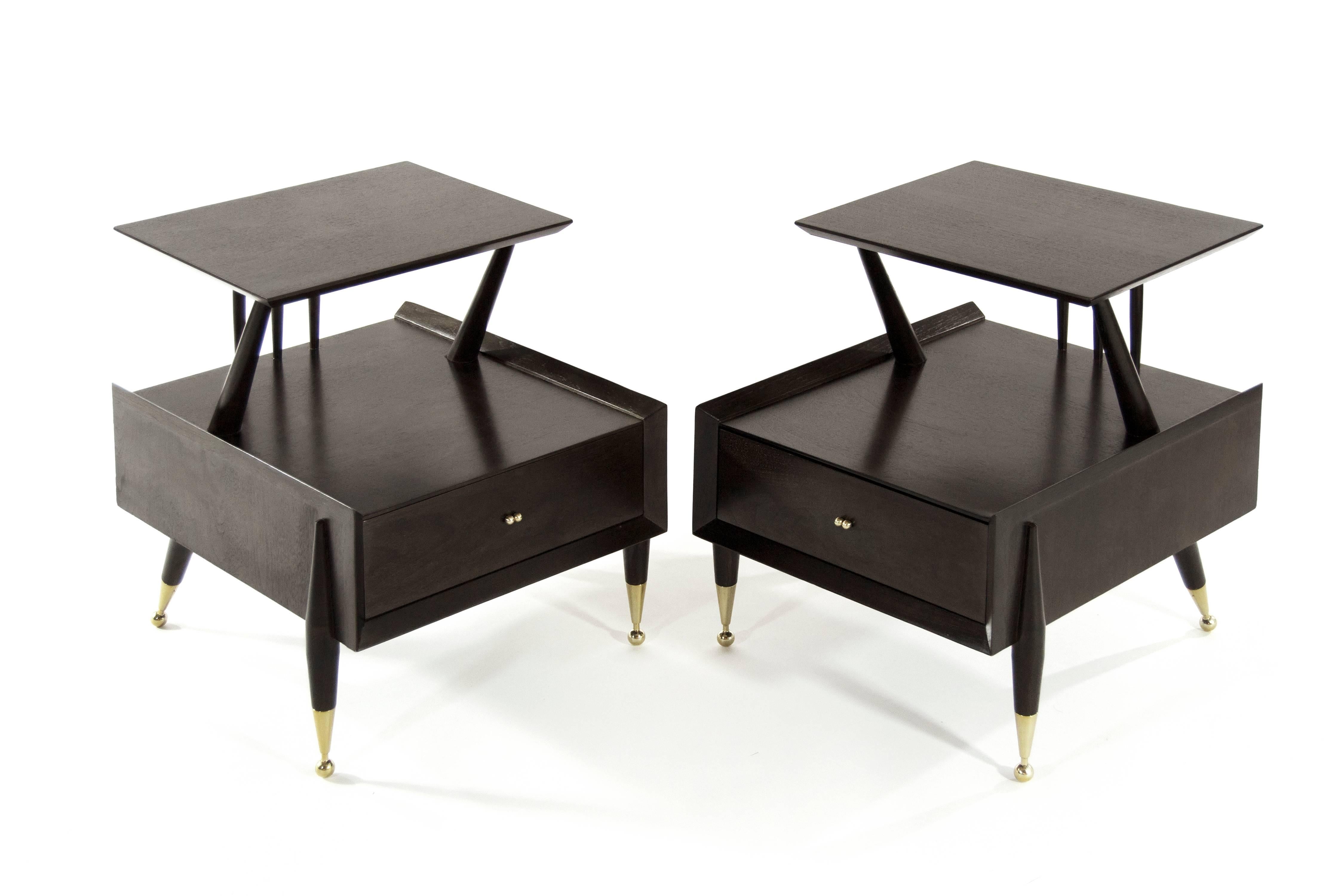 Pair of End Tables by Kent Coffey, 1950s In Excellent Condition In Westport, CT
