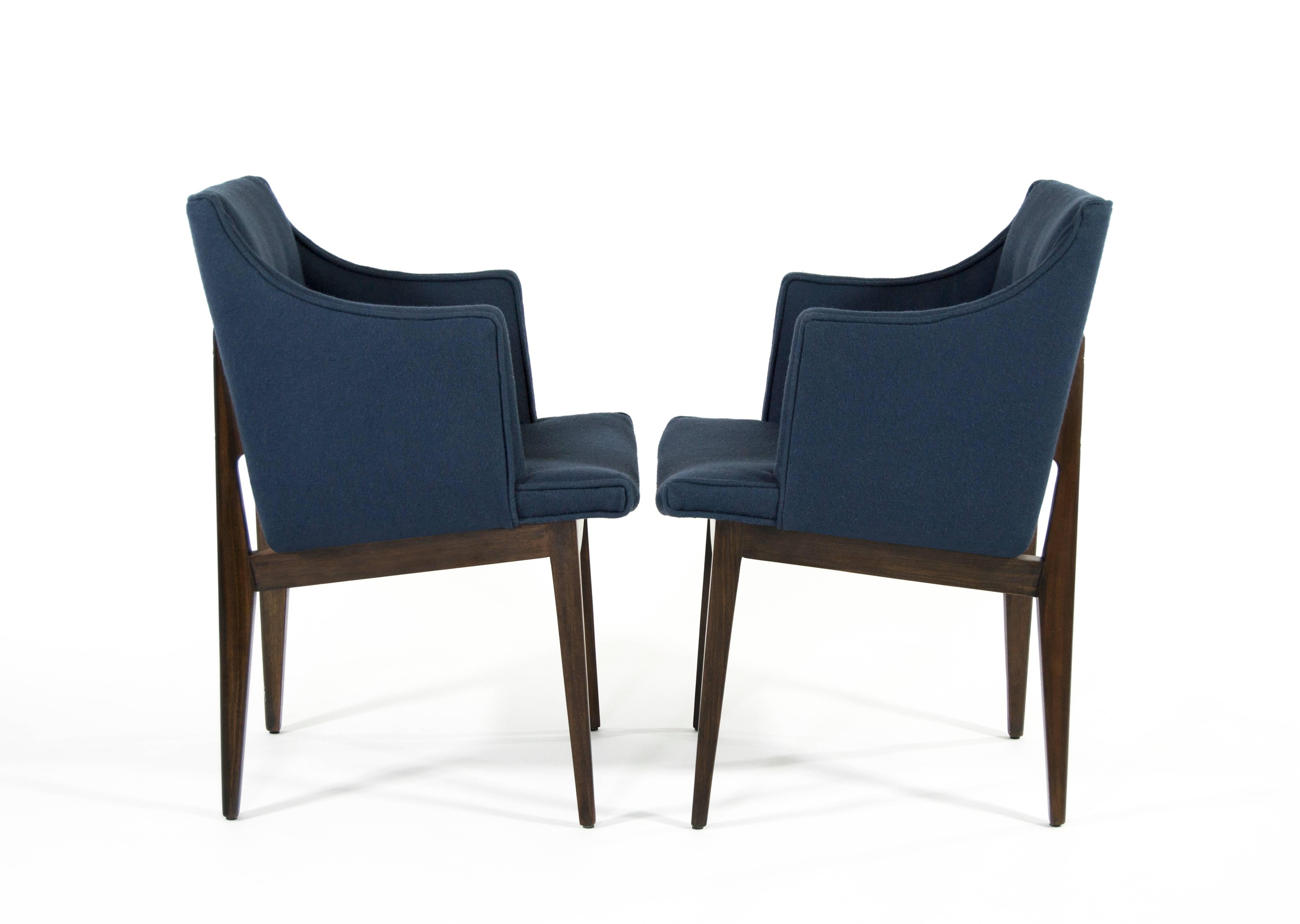 Pair of Edward Wormley for Dunbar Bracket Back Armchairs In Excellent Condition In Westport, CT