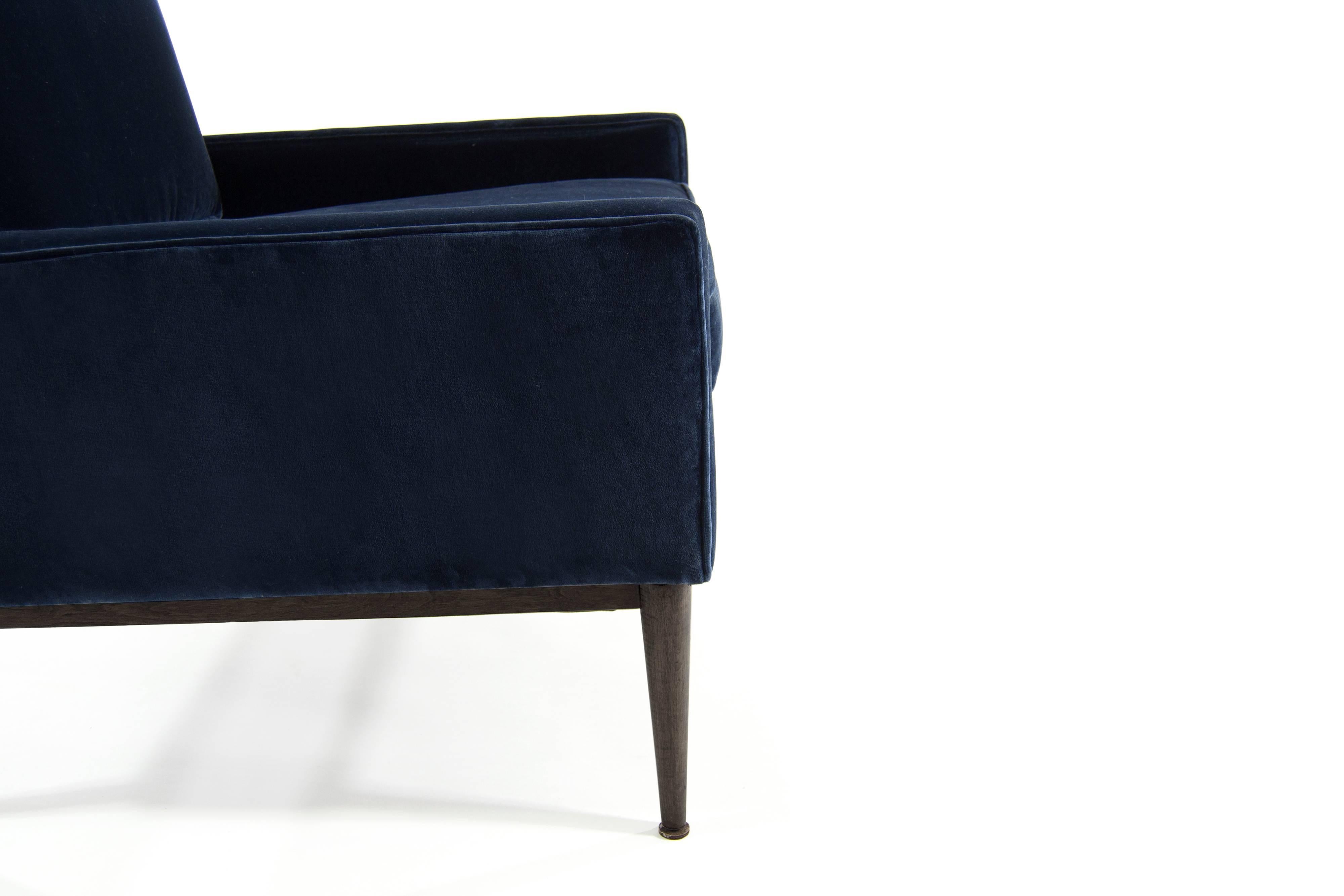 20th Century Paul McCobb for Directional Lounge Chairs in Blue Velvet, Model 1312