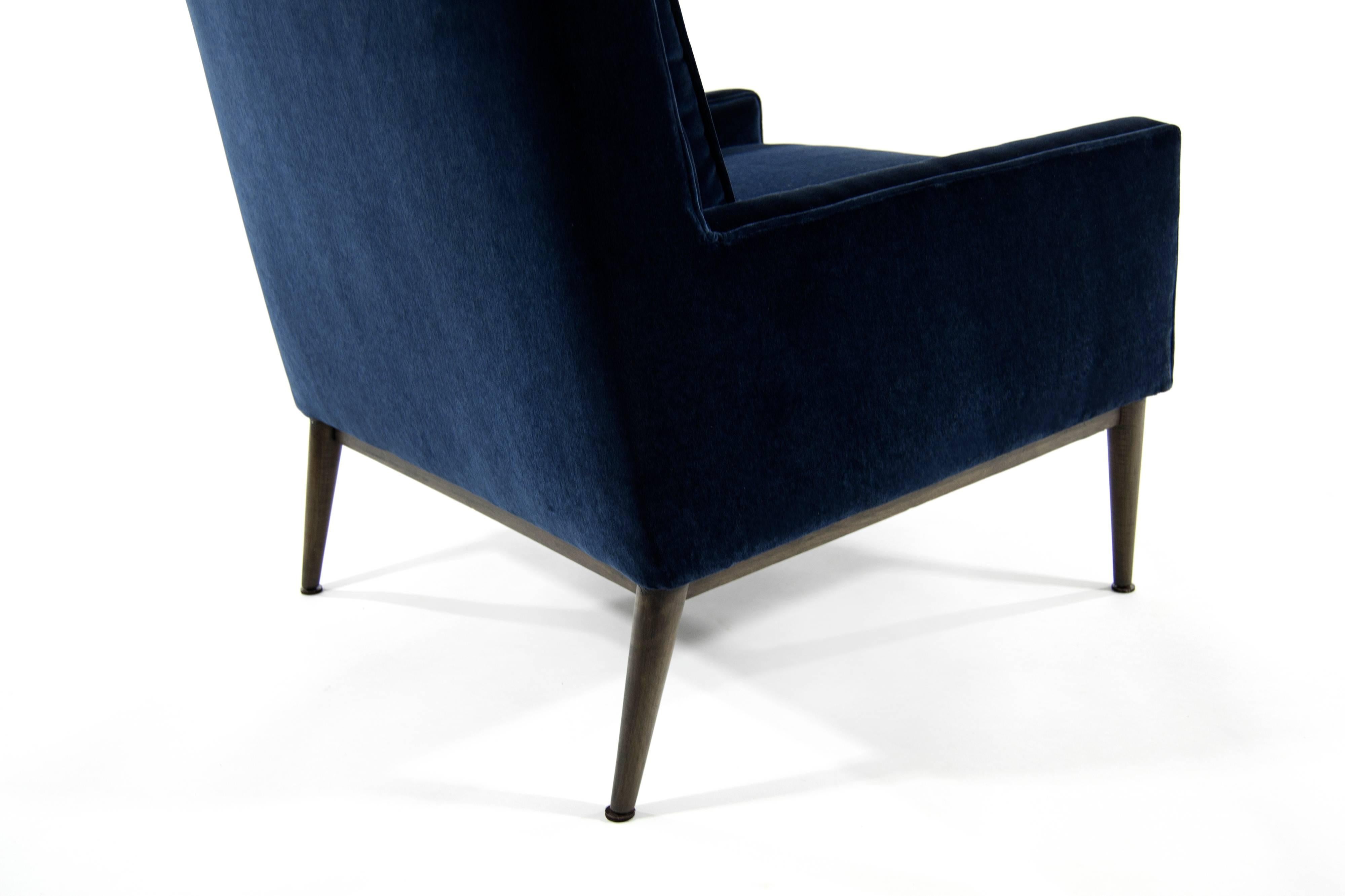 Paul McCobb for Directional Lounge Chairs in Blue Velvet, Model 1312 1