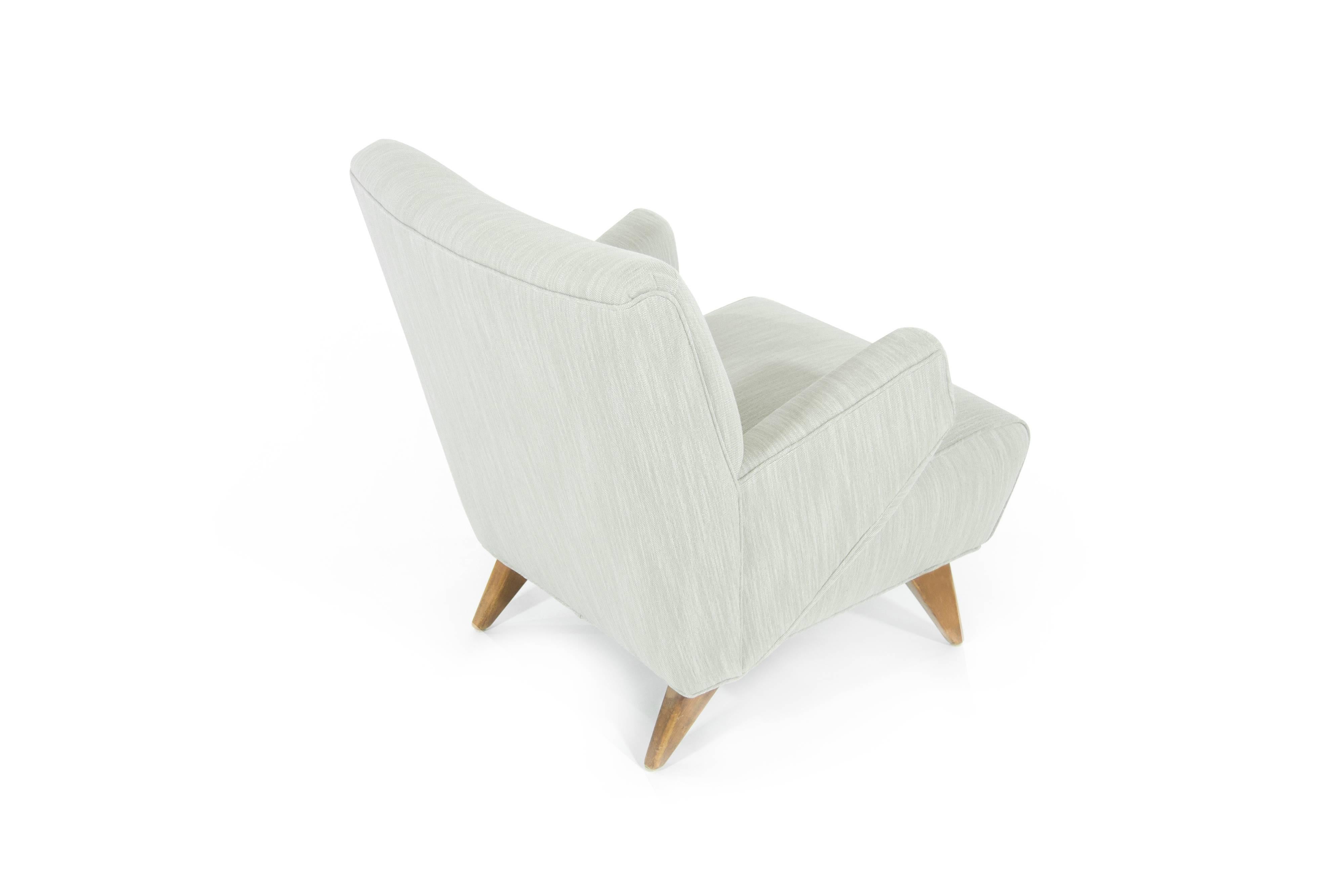 Linen Jens Risom for Knoll Associates Lounge Chairs