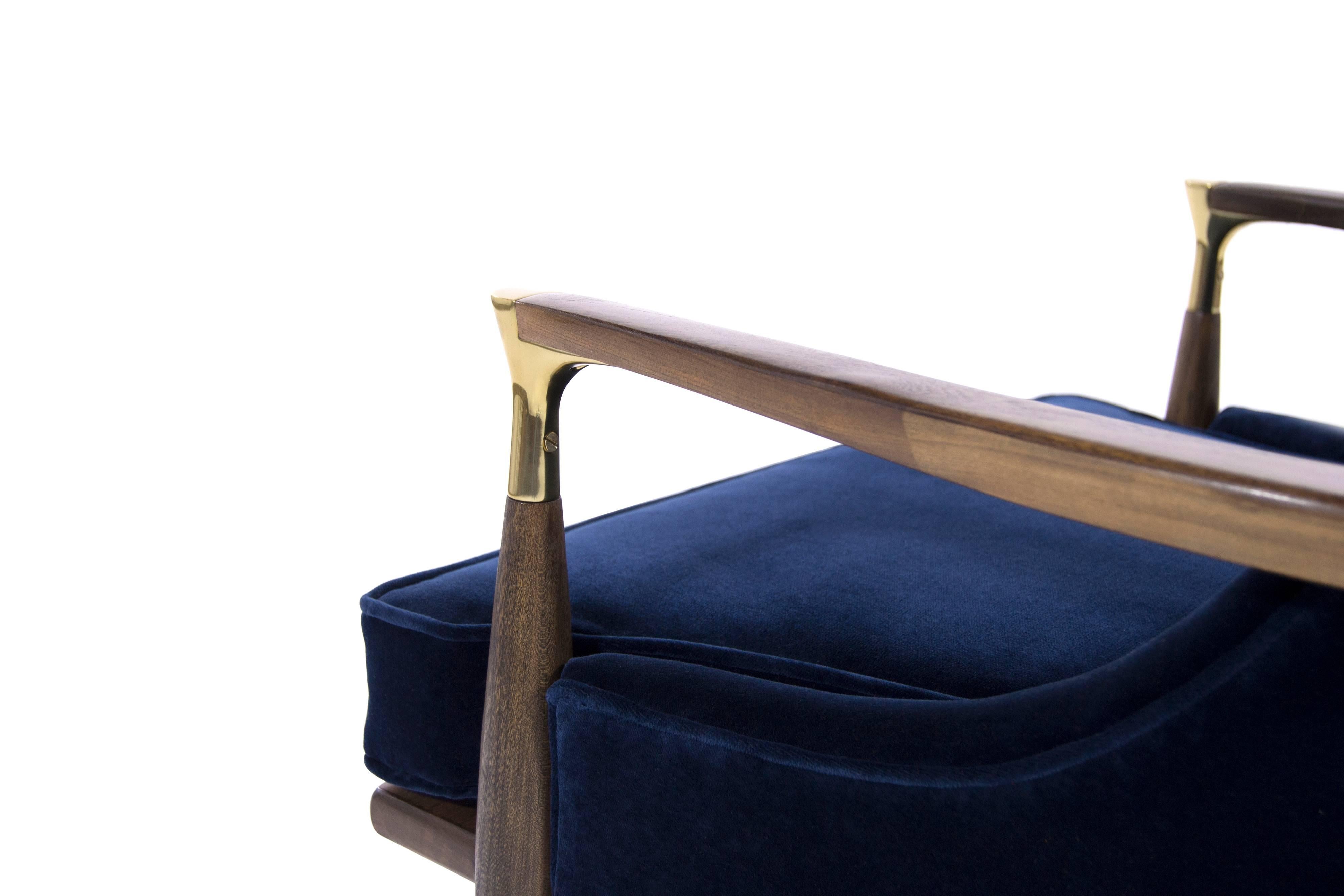 Walnut Danish Modern Lounge Chairs in the Style of Ib Kofod-Larsen