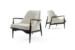 Danish Modern Brass Accented Lounge Chairs