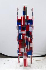 Midcentury Geometric Acrylic Table Lamp