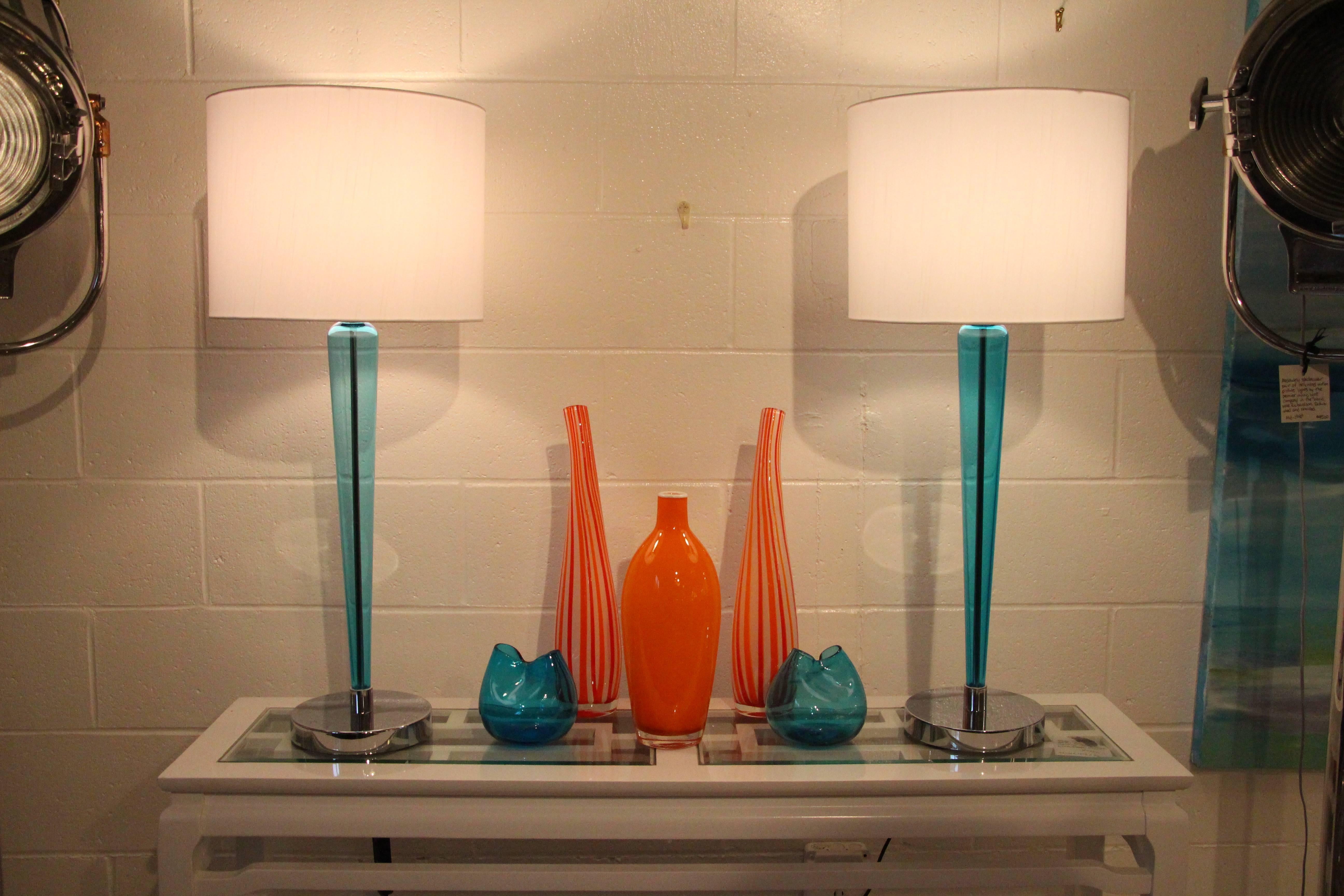 Murano Glass Lamps by Jeannot Cerutti Pair 1