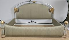 Brass and Lucite King Bed by Marcello Mioni