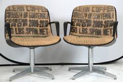 Steelcase Side Chairs in Burlap, Pair