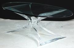 Lion in Frost Lucite Butterfly Coffee Table