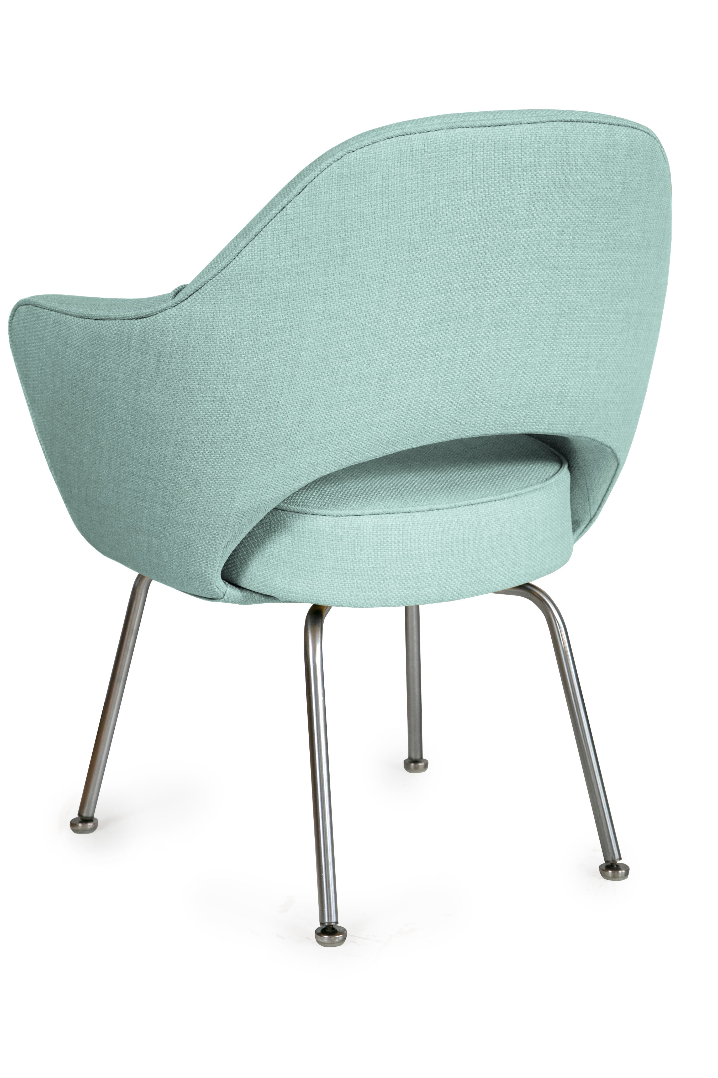 Saarinen Executive Arm Chairs In Powder Blue Weave, Set Of Saarinen Executive Arm Chairs In Powder Blue Weave, Set Of