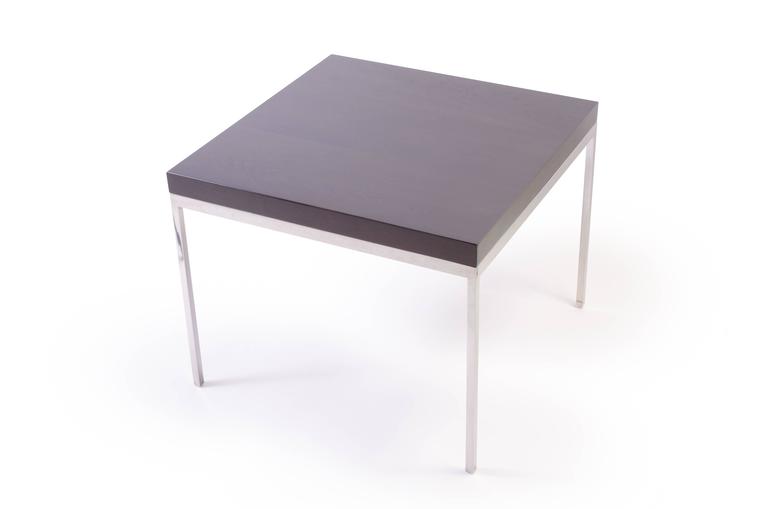 Walnut and Chrome Modernist Side Table For Sale at 1stDibs