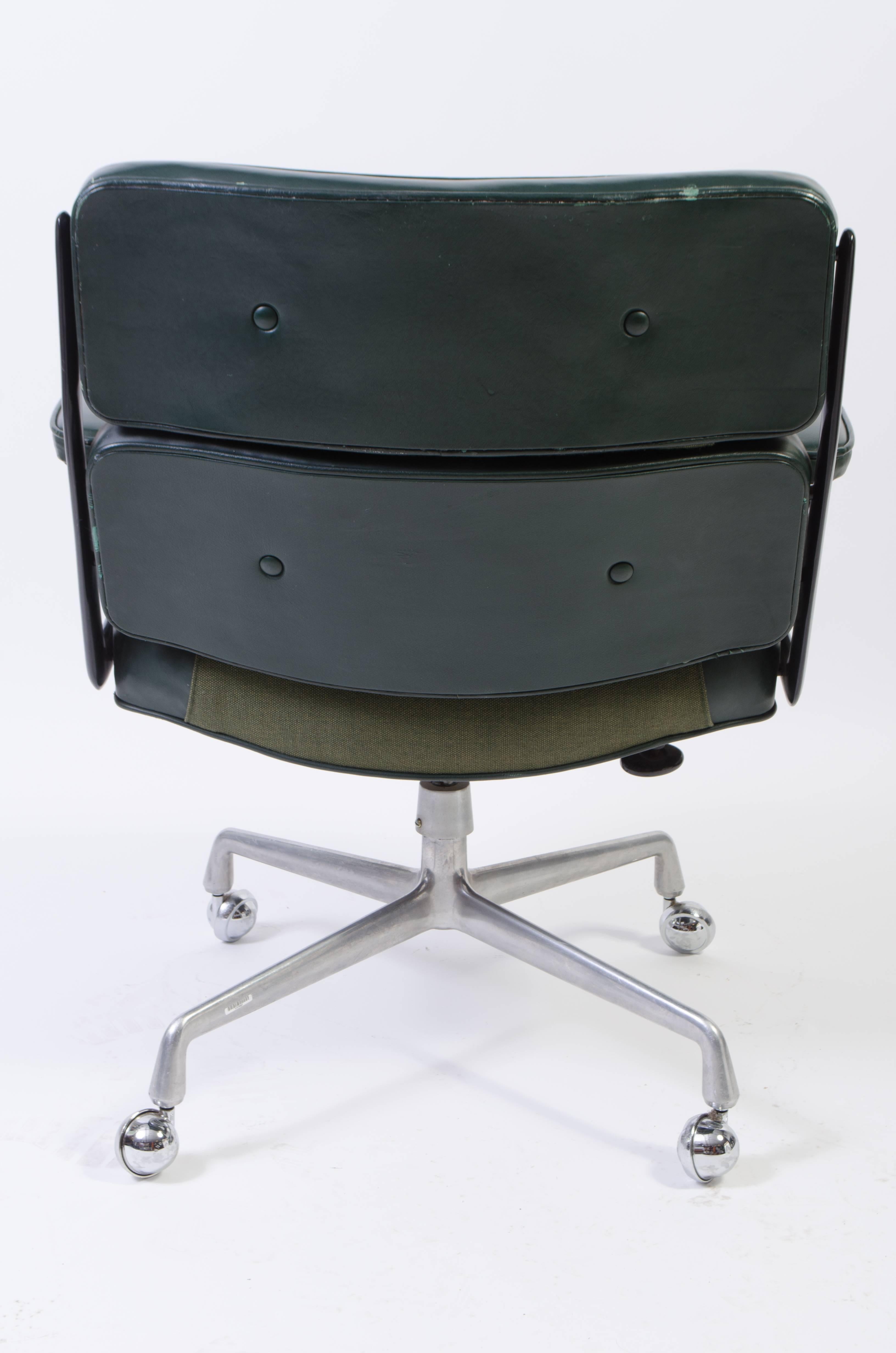 American Time Life Chair by Eames for Herman Miller in Green Leather