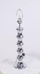 Sonneman Large Chrome Faux-Bamboo Lamp