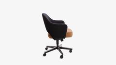 Saarinen for Knoll Executive Armchair in Original Two-Tone Boucle, Swivel Base