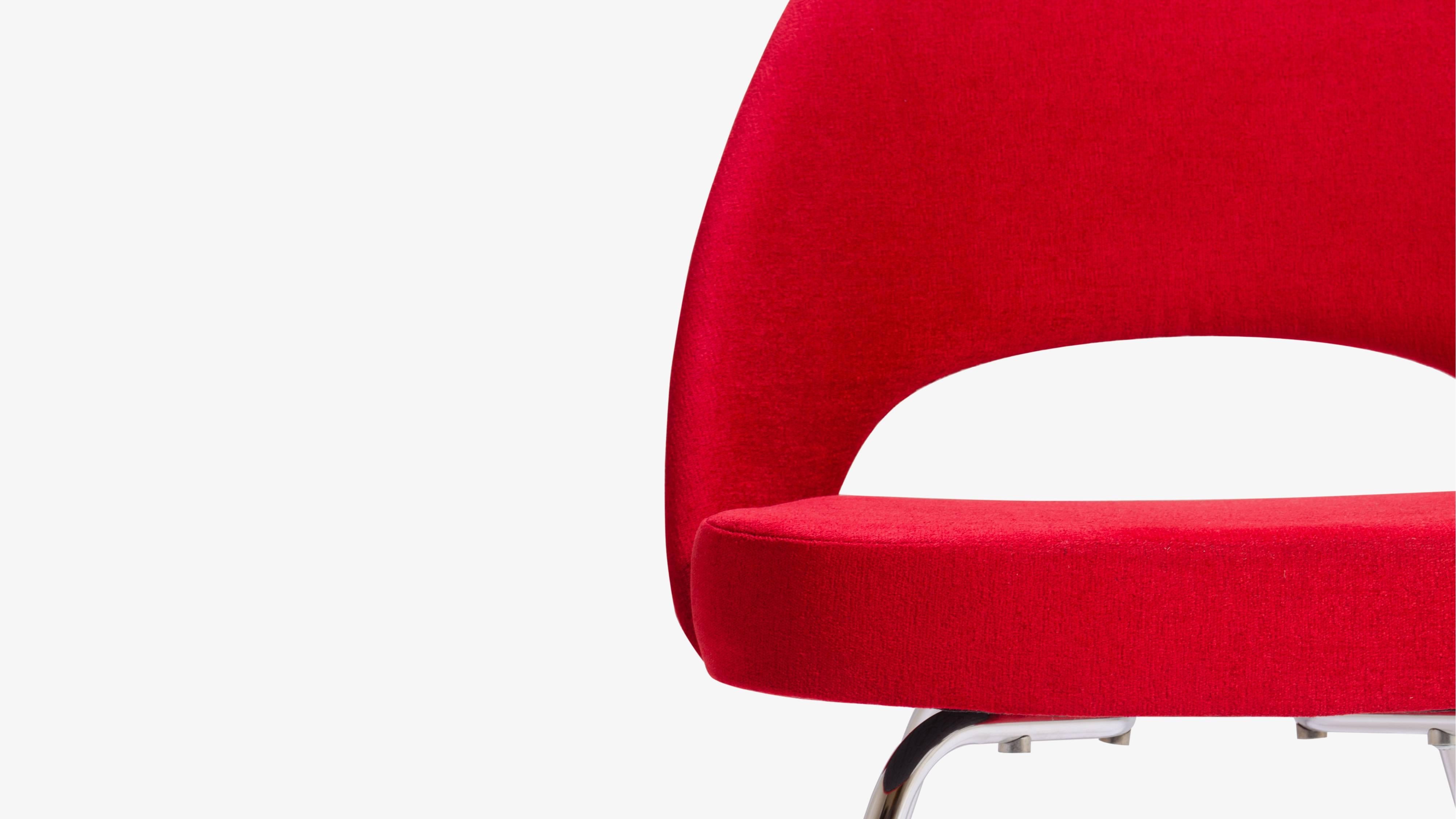 Contemporary Saarinen for Knoll Executive Armless Chairs in Original Knoll Fire-Red, Pair