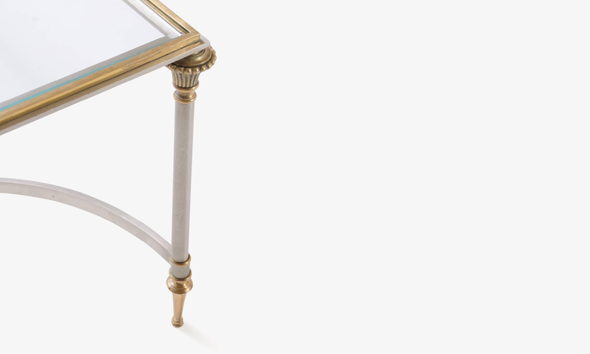 Italian Brass and Steel Cocktail Table in the Manner of Maison Jansen