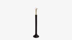 Hollywood Ebony Resin and Brass Swirl Floor Lamp