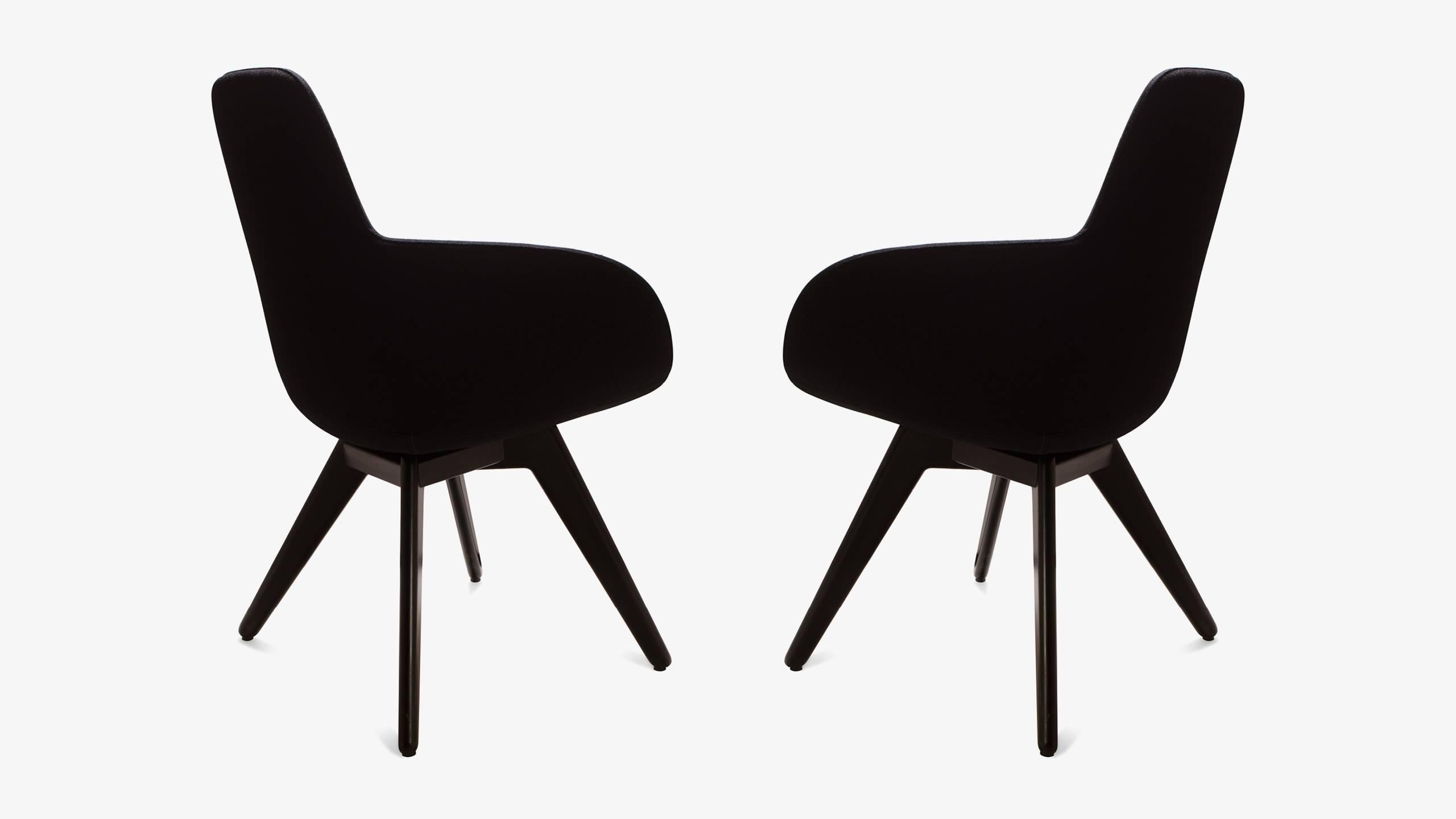 black scoop chairs