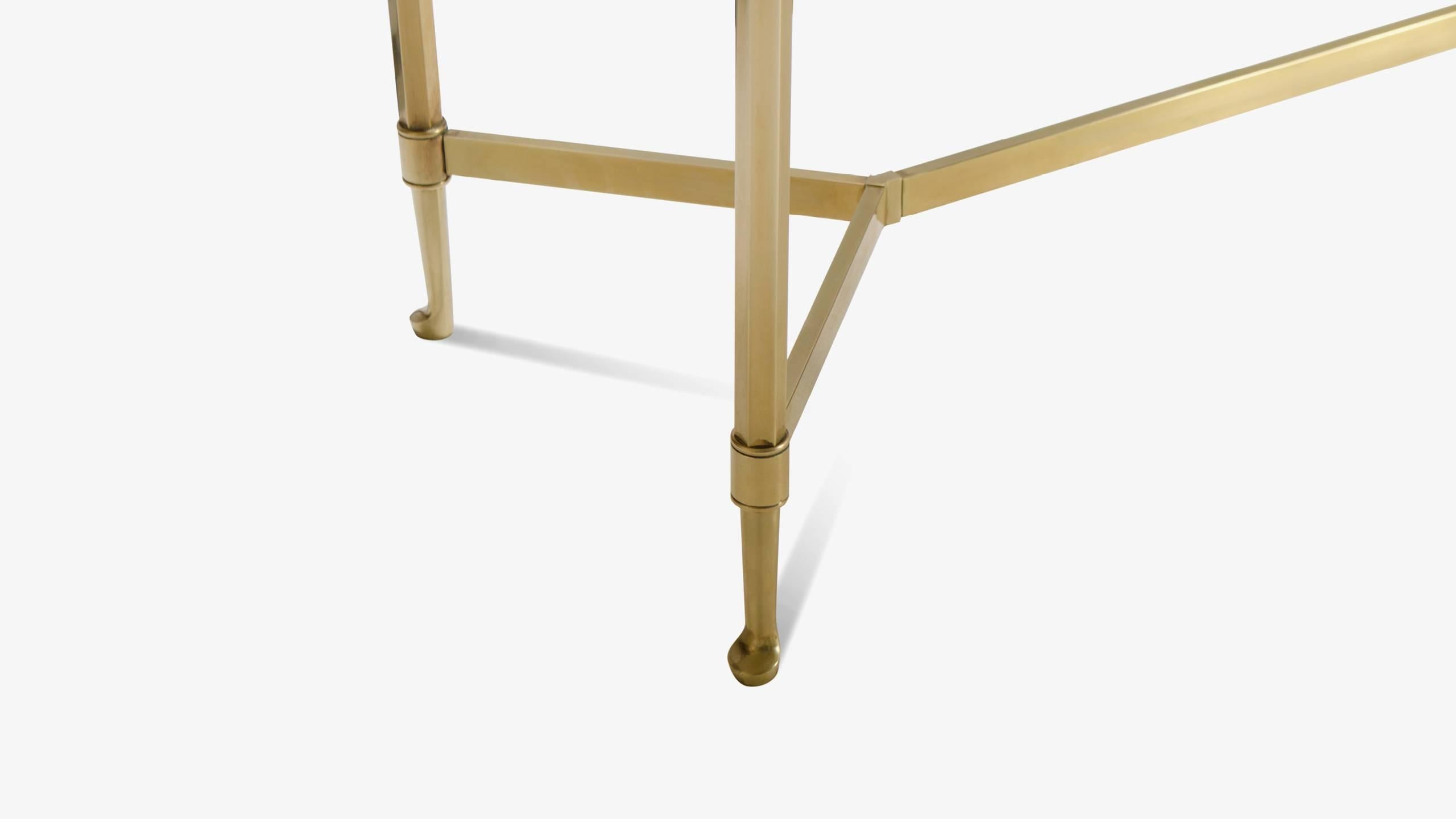 Mid-20th Century French Brass Console with Floating Smoked Glass