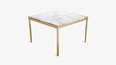 Table basse Florence Knoll en marbre Calacatta:: édition or 24 carats