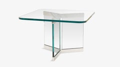 Tri-Base Glass Cocktail Table by Leon Rosen for Pace