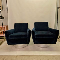 1950s Italian Swivel Tub Chairs in the Style of Marco Zanuso