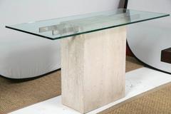 Konsolentisch aus Travertin und Chrom von Ello Furniture