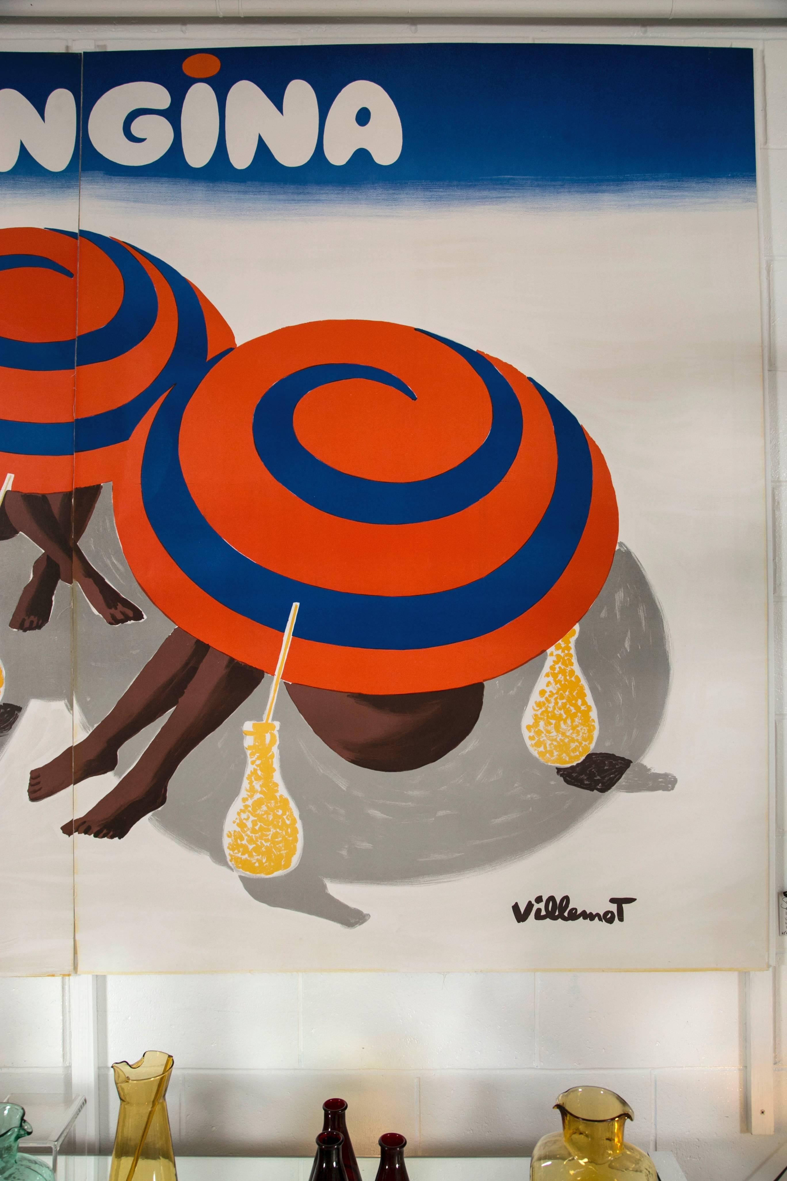 Vintage Orangina Advertisement Poster by Bernard Villemot at 1stDibs ...
