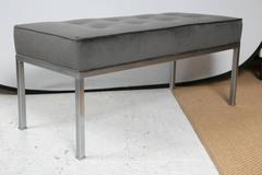 Mid-Century Steel Upholstered Bench