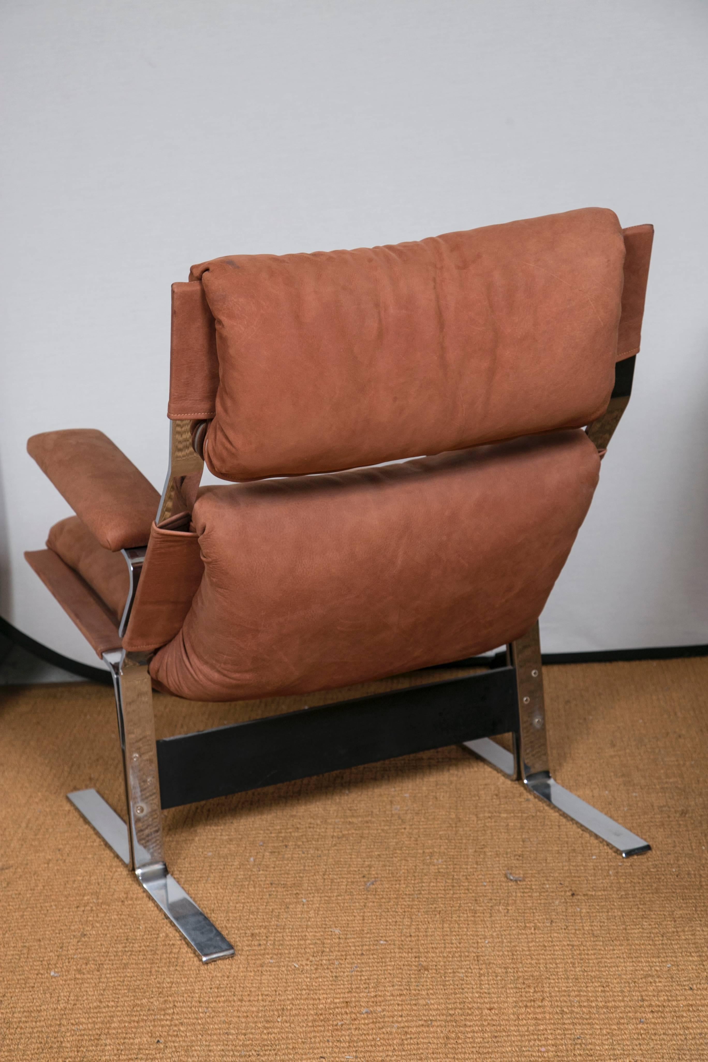  Richard Hersberger for Pace Lounge Chair & Ottoman In Excellent Condition In Wilton, CT