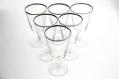 Silver Rim Goblets Set of Six