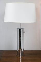 Vintage Tall Chrome Tube Lamps by Nessen, a Pair