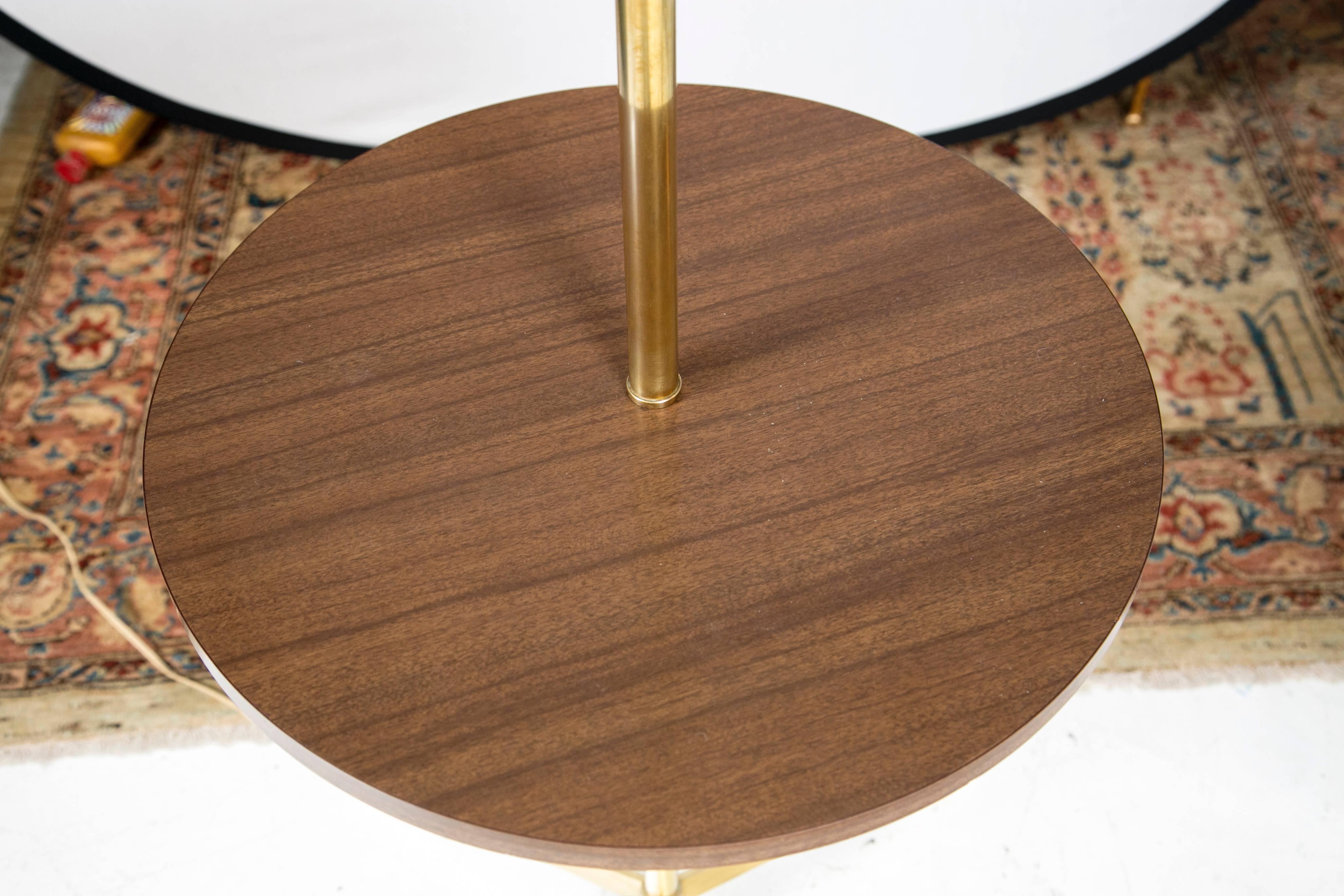 Mid-Century Modern Midcentury Brass and Formica Table Floor Lamp
