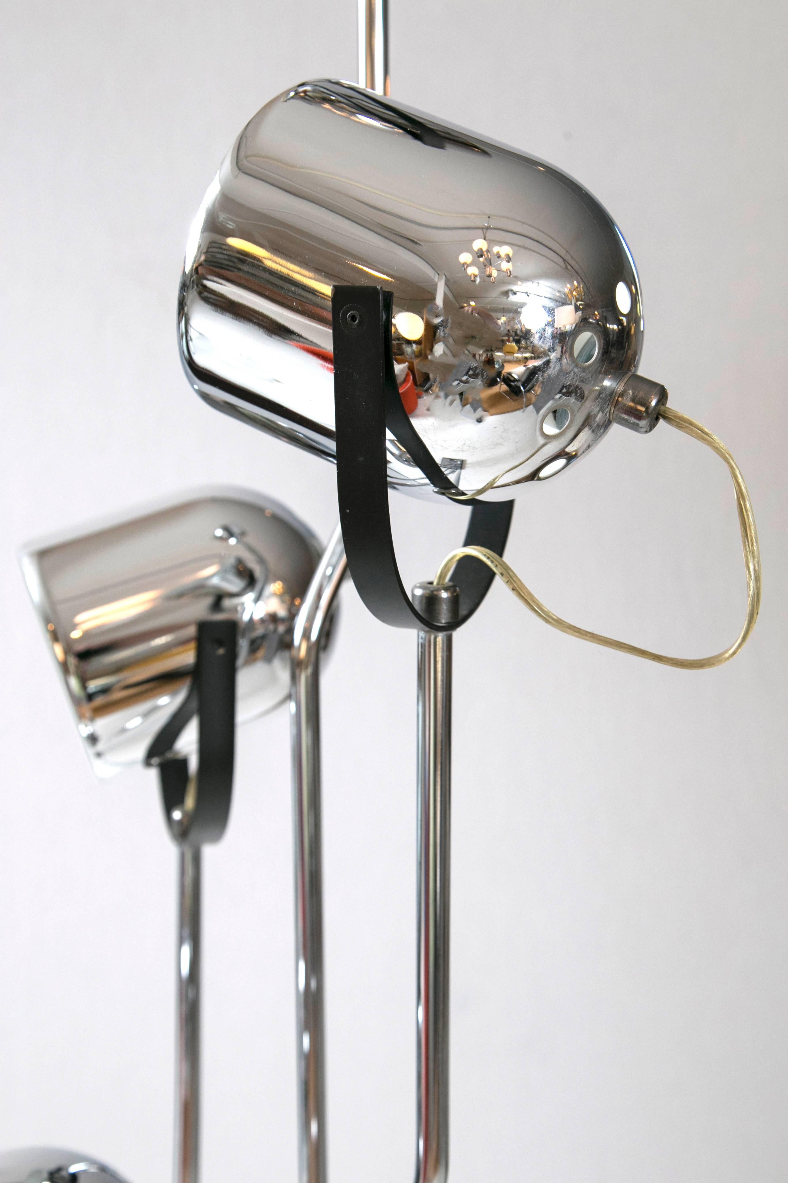 Italian Reggiani Chrome Multi-Head Floor Lamp