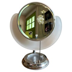 Antique LaPeer Lamp Company Hollywood Deco Era Vanity Chrome MakeUp Lamp Light 1920