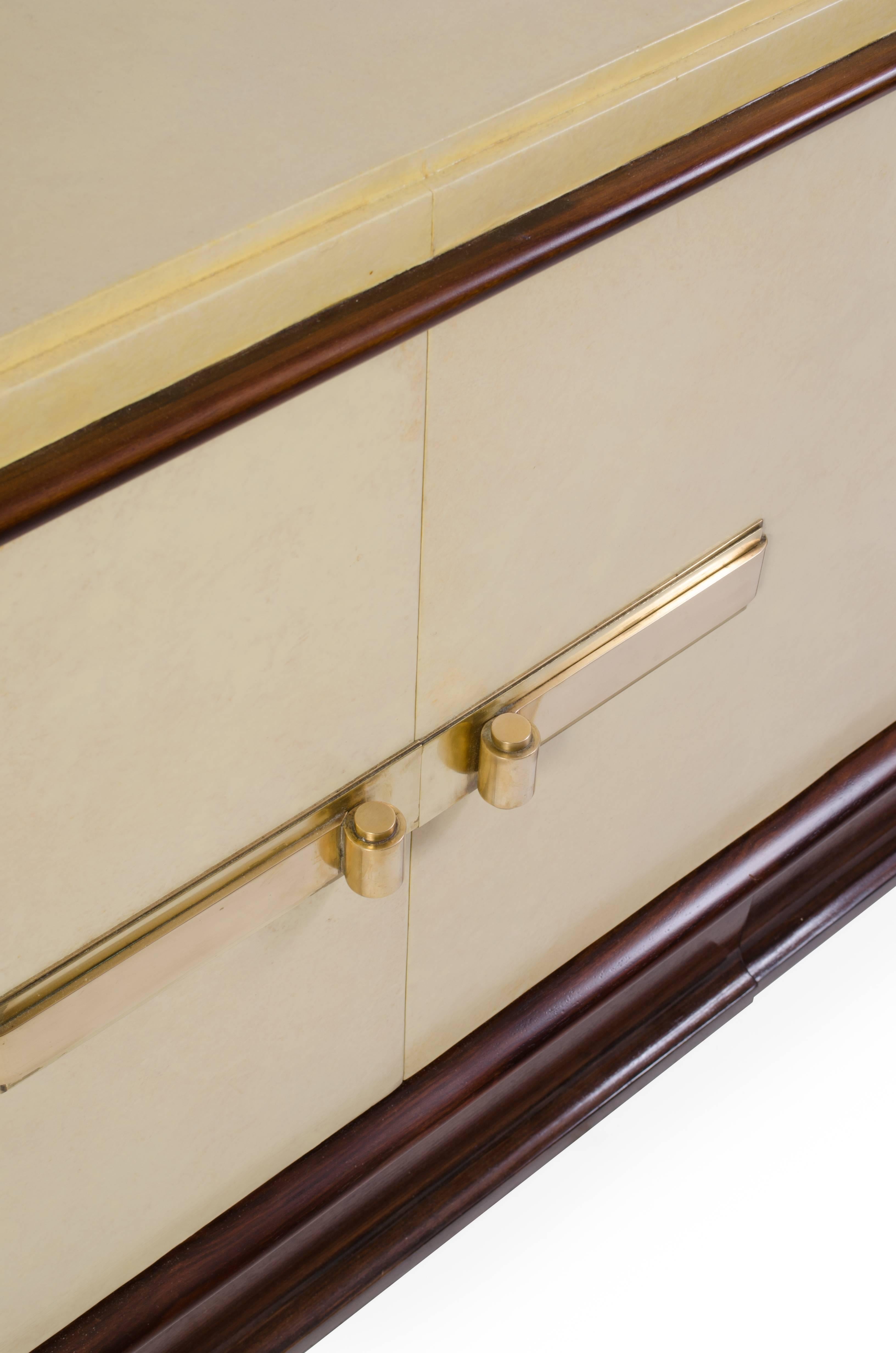 Art Deco Art-Deco Vellum & Mahogany Sideboard Attributed to Paul Dupré-Lafon