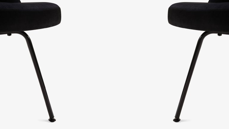 saarinen executive armless chairs black edition set of six for