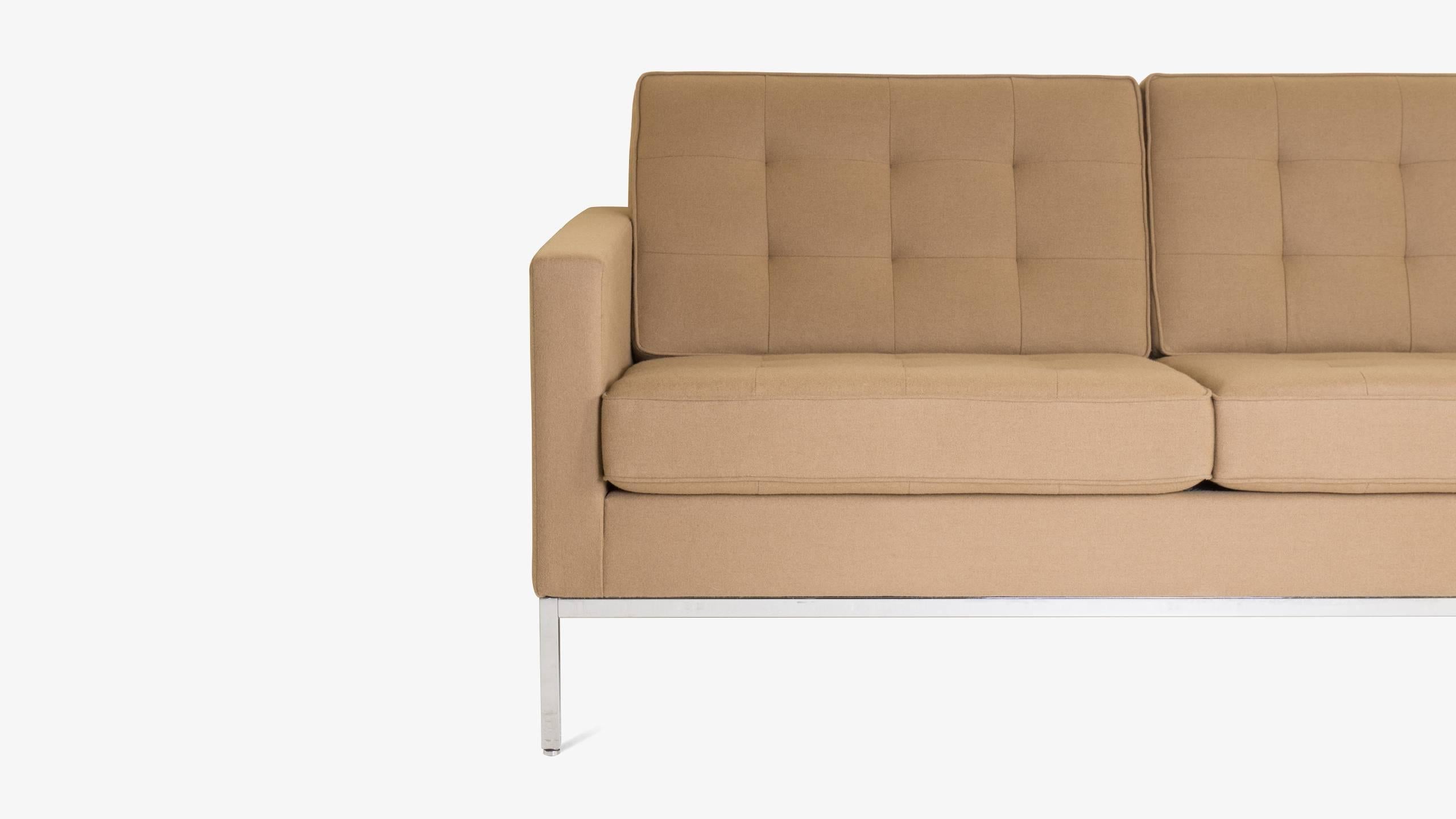 American Florence Knoll Sofa in Camel Wool Flannel