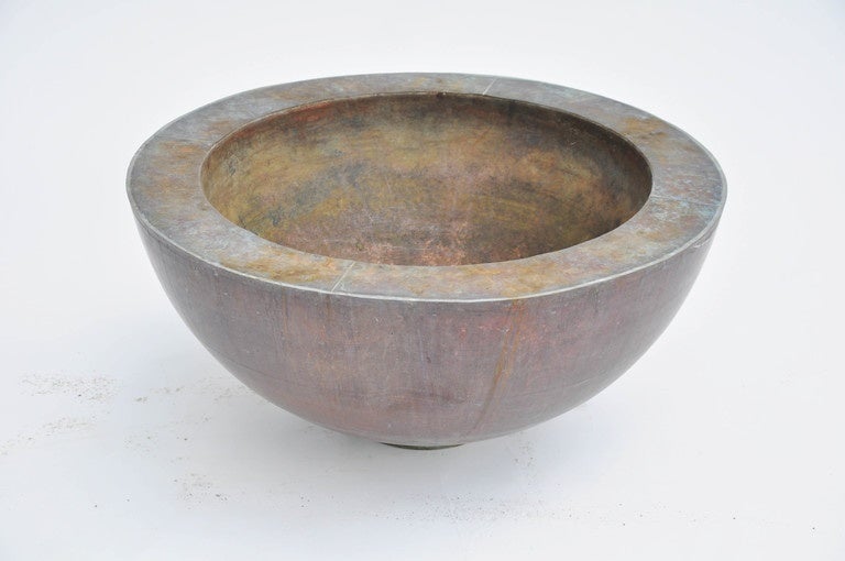 Pair of Zinc Bowls In Good Condition For Sale In Phoenix, AZ