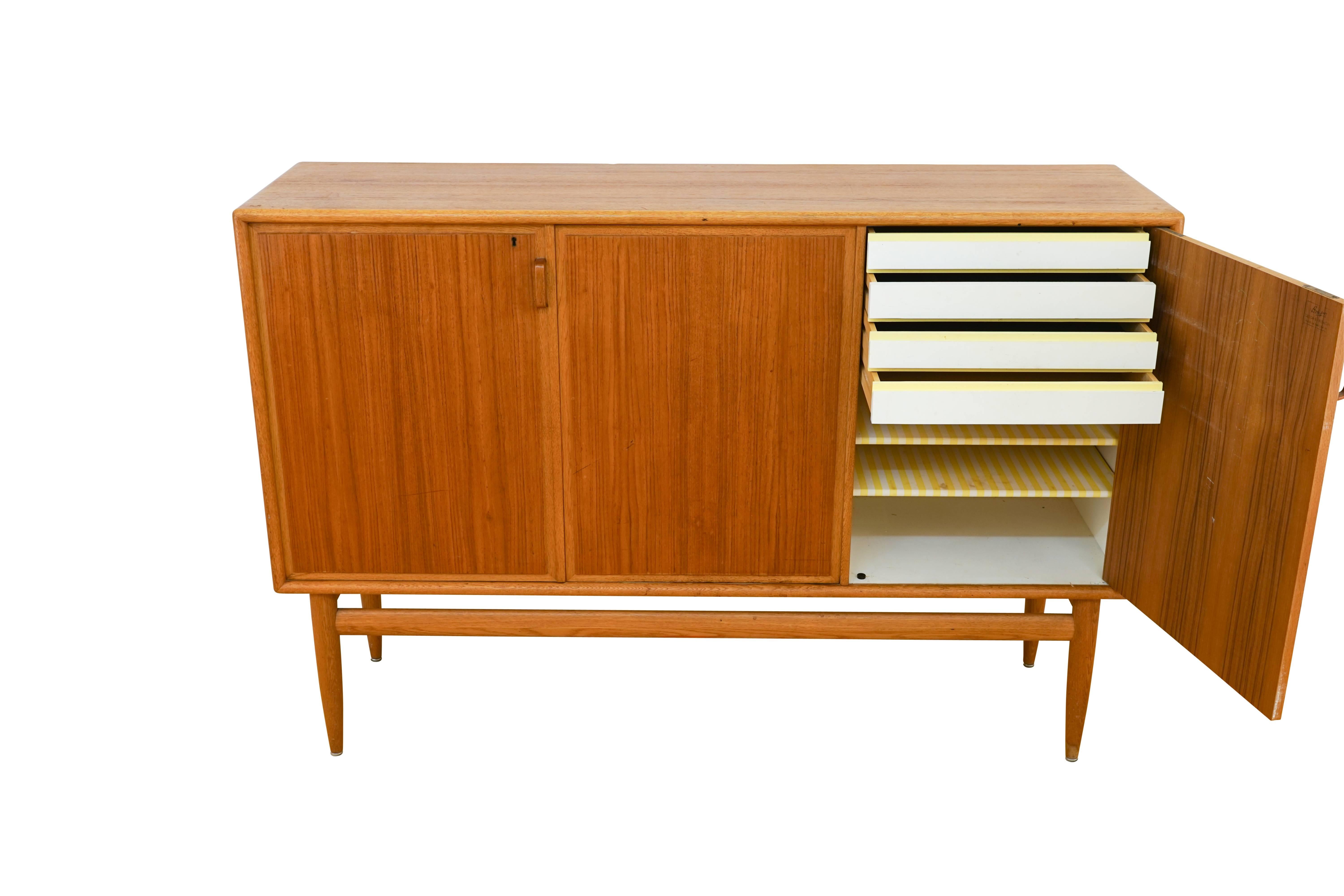 Swedish Scandinavian Modern Teak Sideboard For Sale