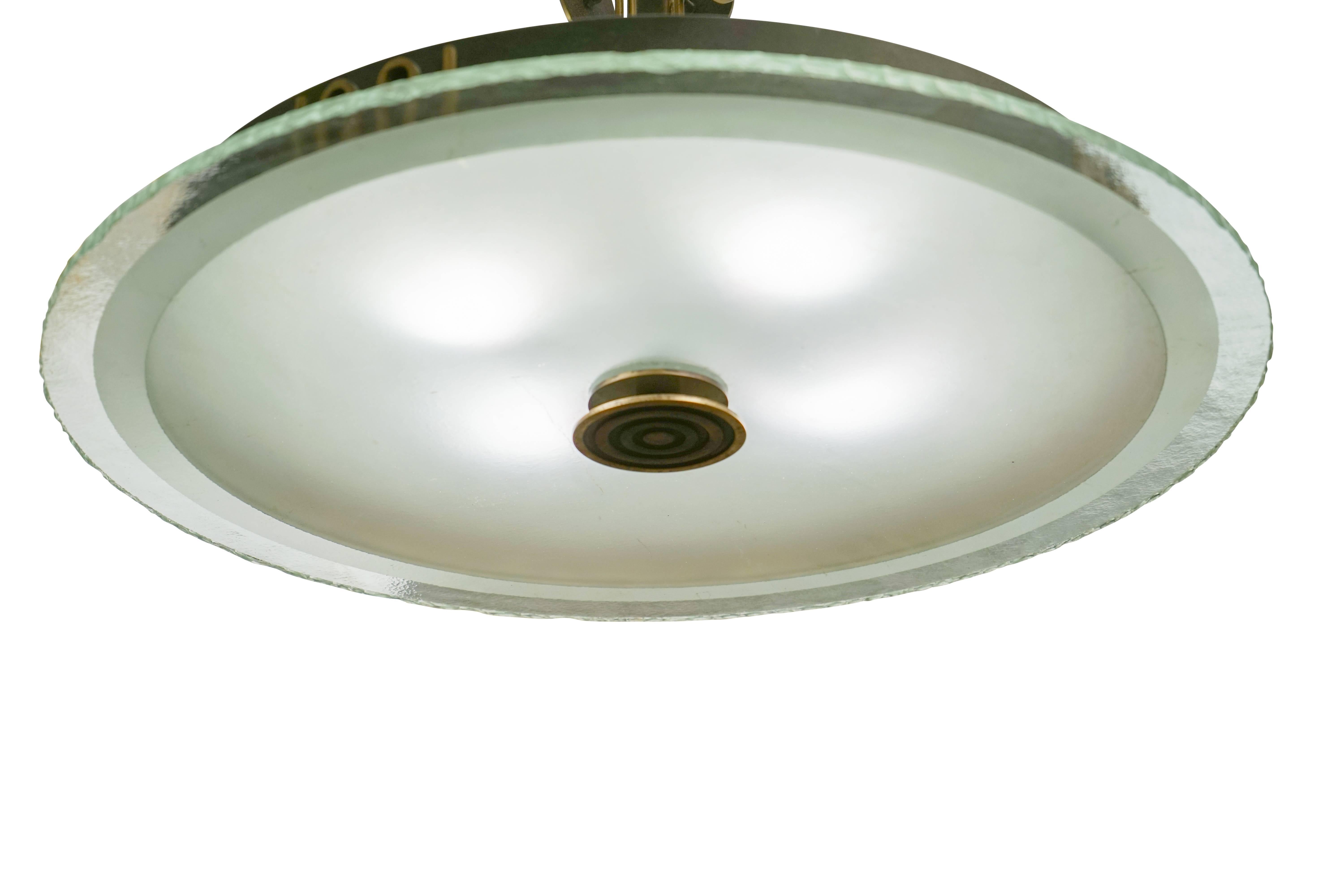 Art Deco Art Glass Light Fixture In Excellent Condition In New York, NY